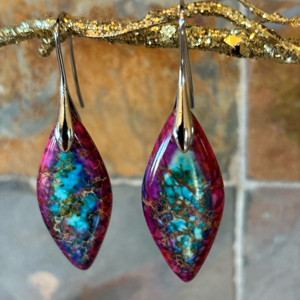 Handmade Polished Lightweight Stone Earrings - Picture 12 of 16